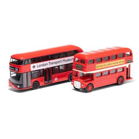 London Double-Decker Bus Model Set