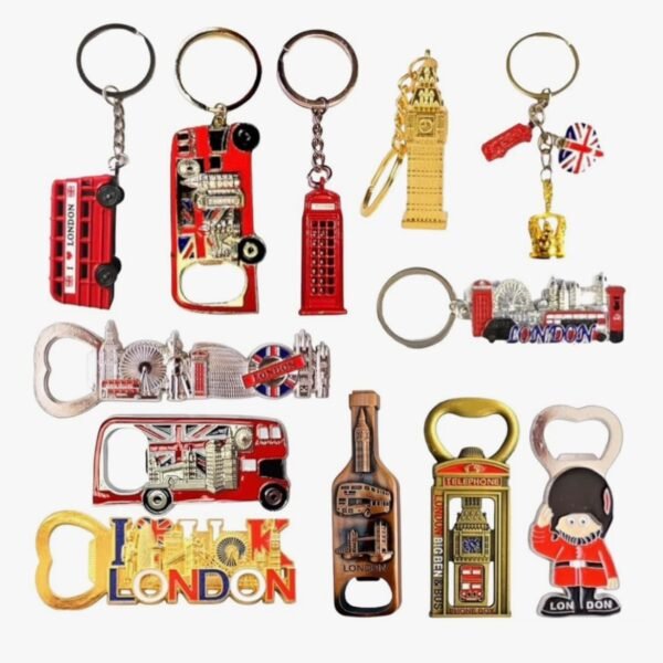 London Souvenir Keychains and Bottle Openers