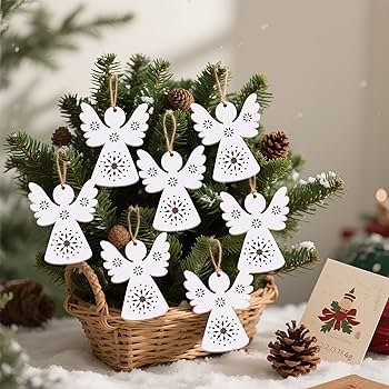 White Angel Christmas Ornaments