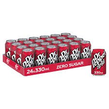 Dr Pepper Zero Sugar 330ml Cans (Pack of 24)